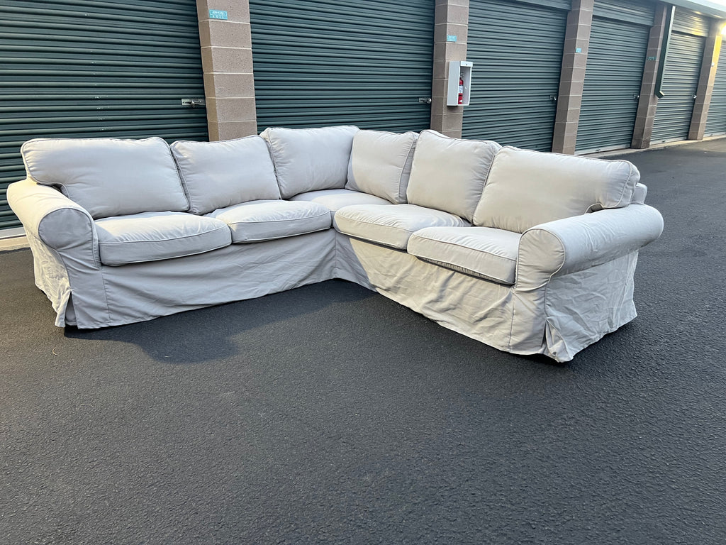 Light Grey L Sectional with Washable Cover