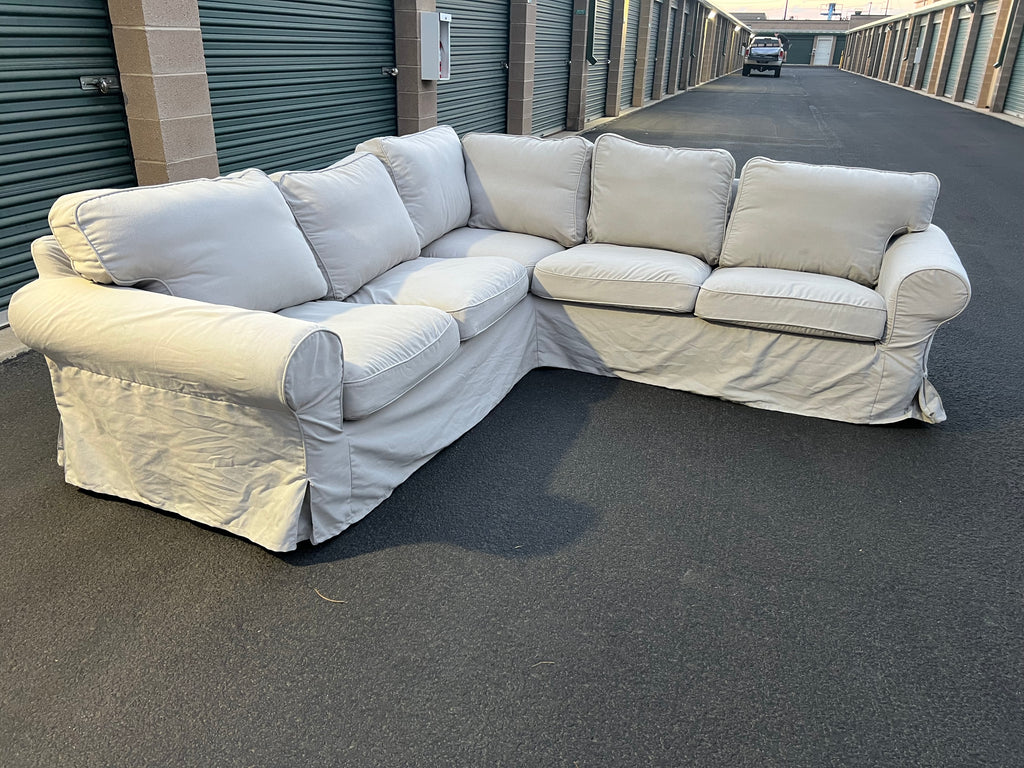 Light Grey L Sectional with Washable Cover