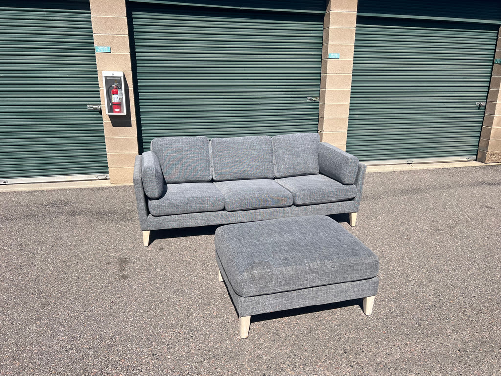 Grey Sectional with Chaise Ottoman