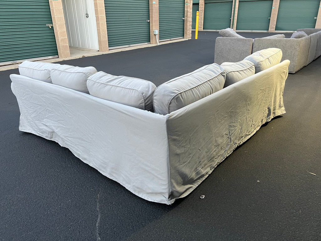 Light Grey L Sectional with Washable Cover