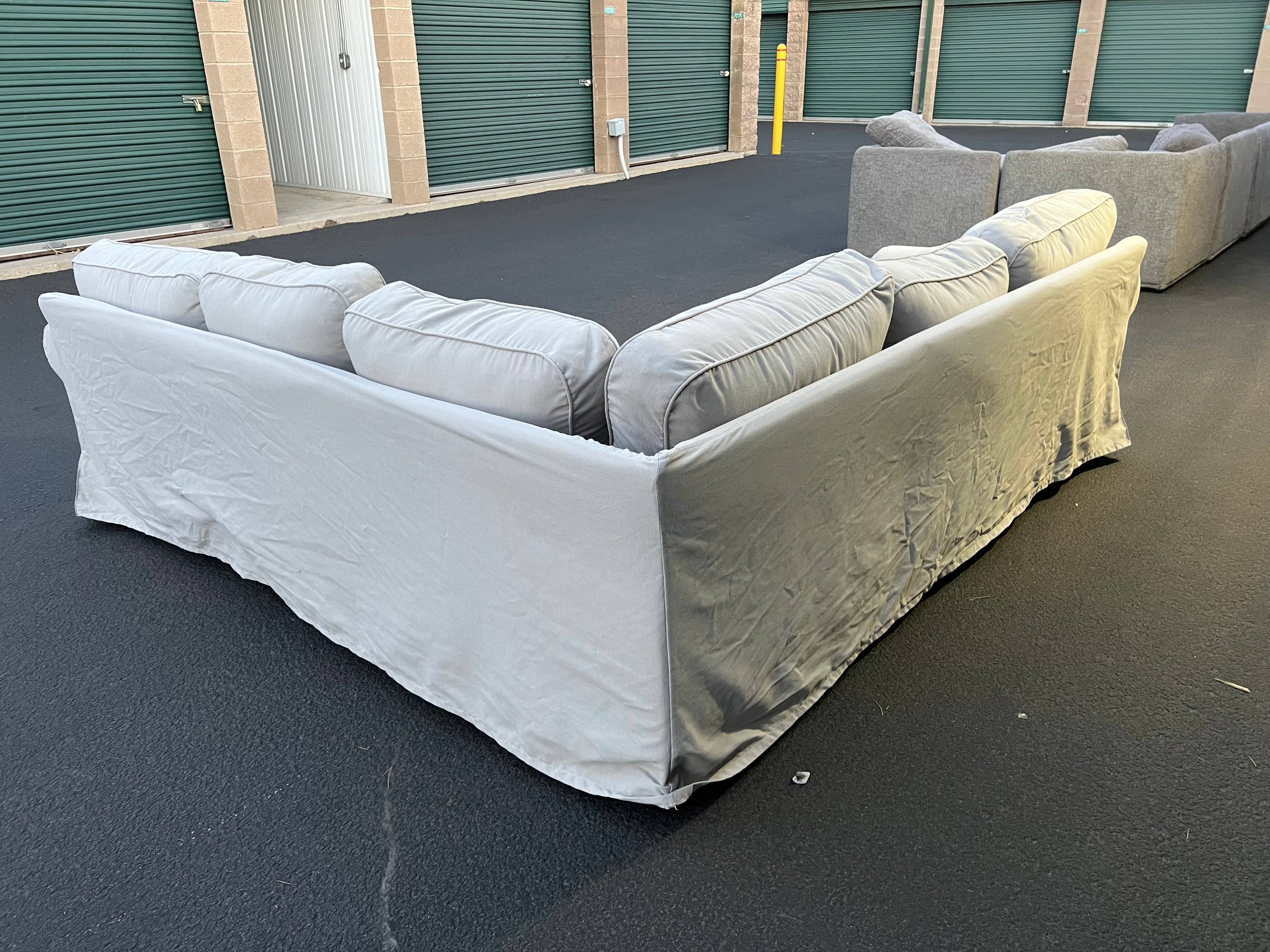 Light Grey L Sectional with Washable Cover