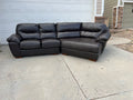 Leather Sectional with Large Lounger
