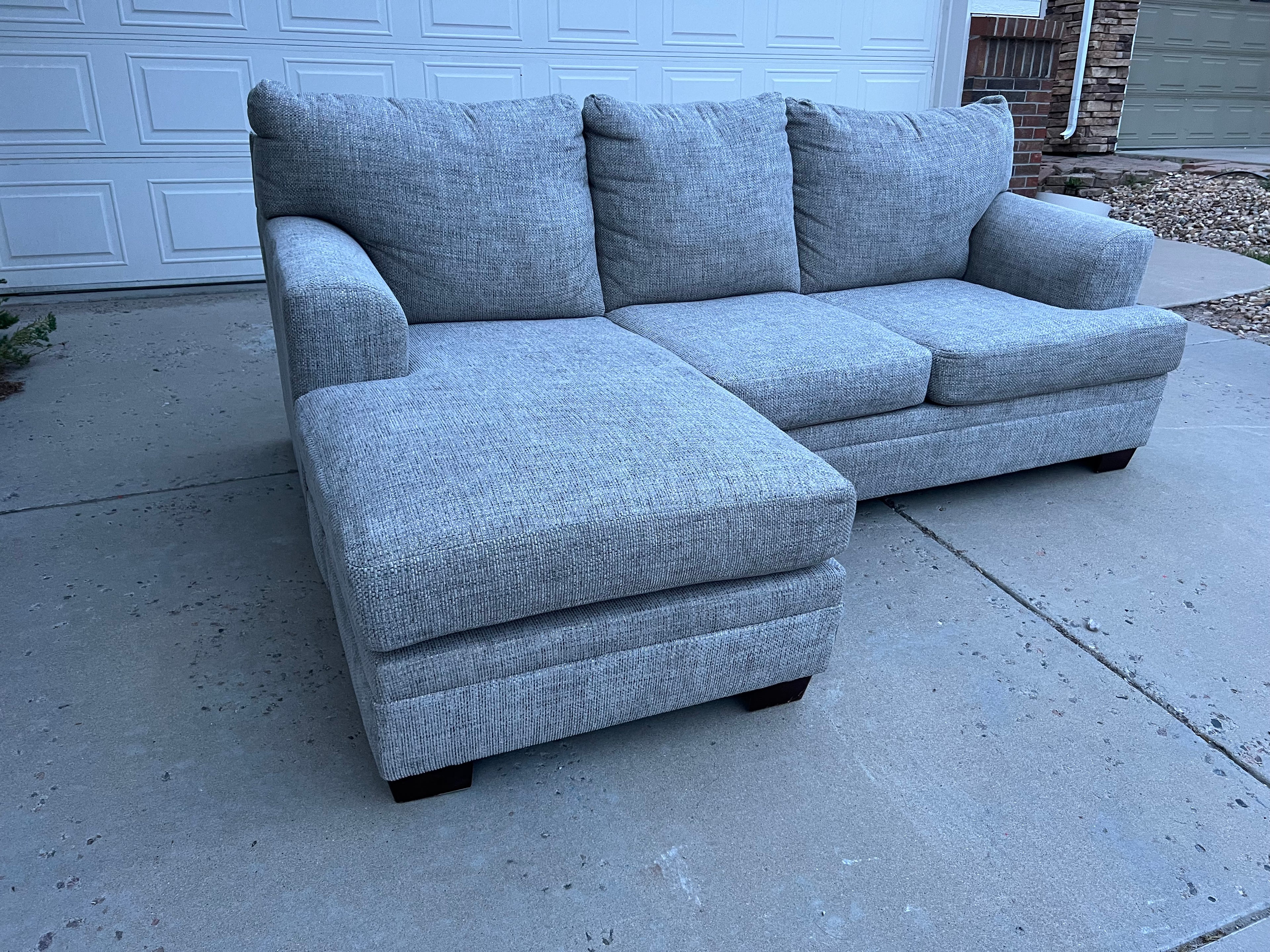 Grey Sectional with Reversible Chaise