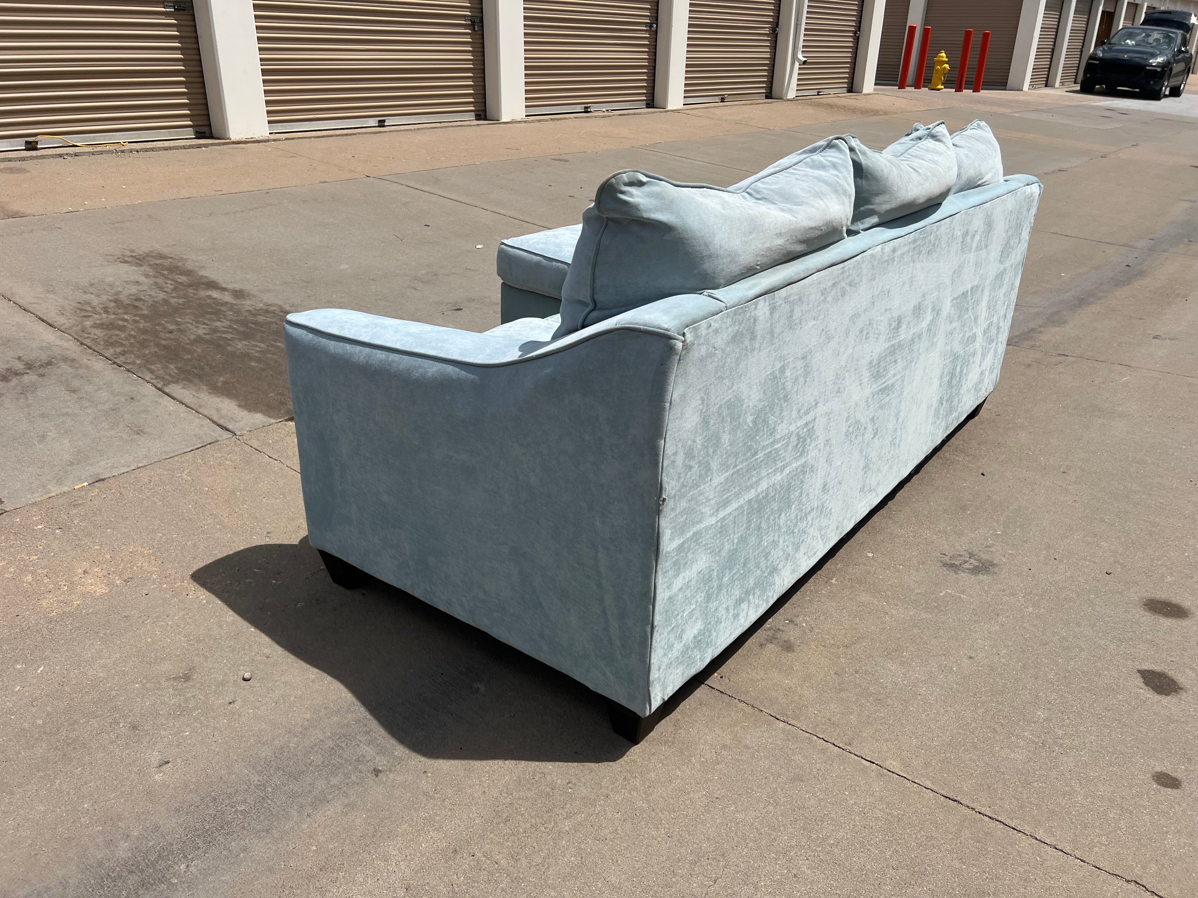 Light Blue Sectional with Reversible Chaise