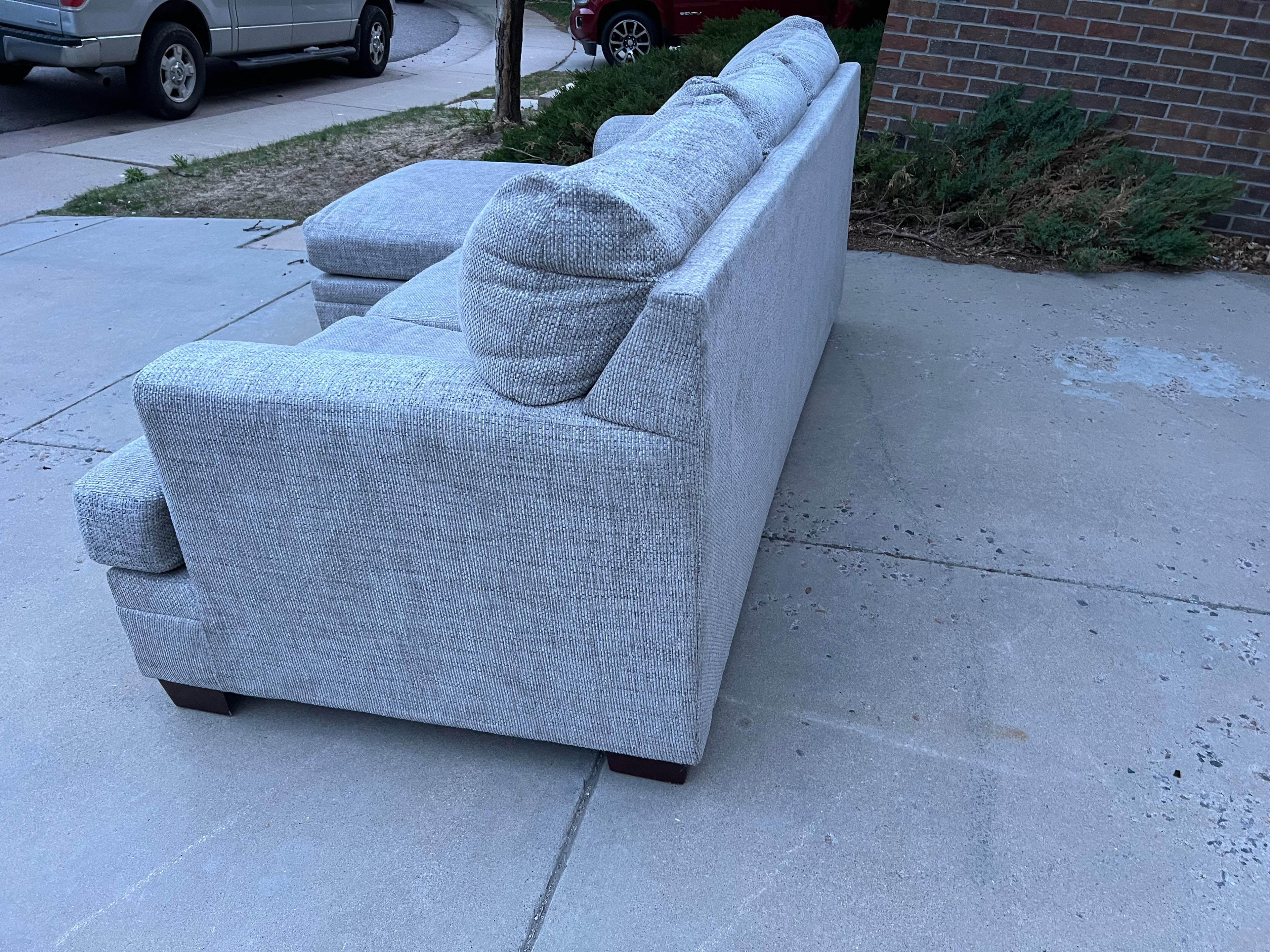 Grey Sectional with Reversible Chaise