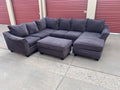 Large Grey U-Sectional with Storage Ottoman