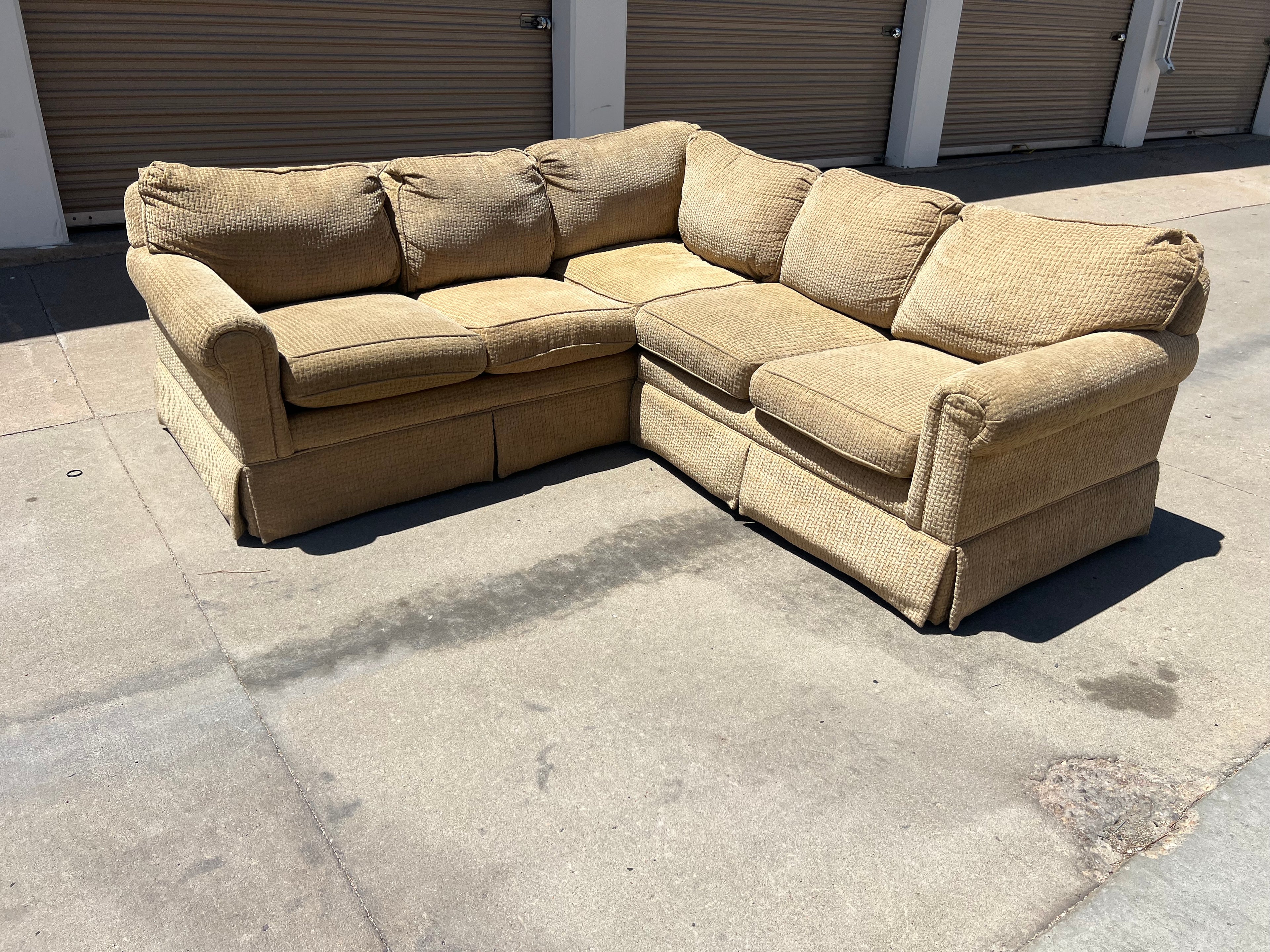 Beige Ethan Allen L Sectional