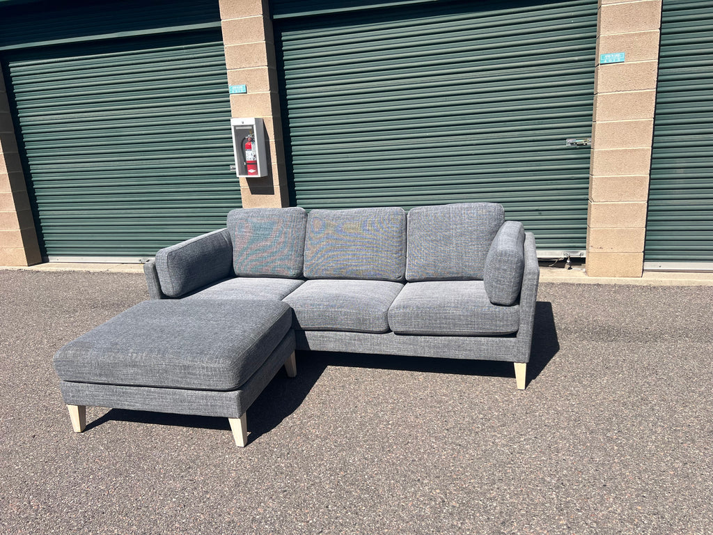 Grey Sectional with Chaise Ottoman