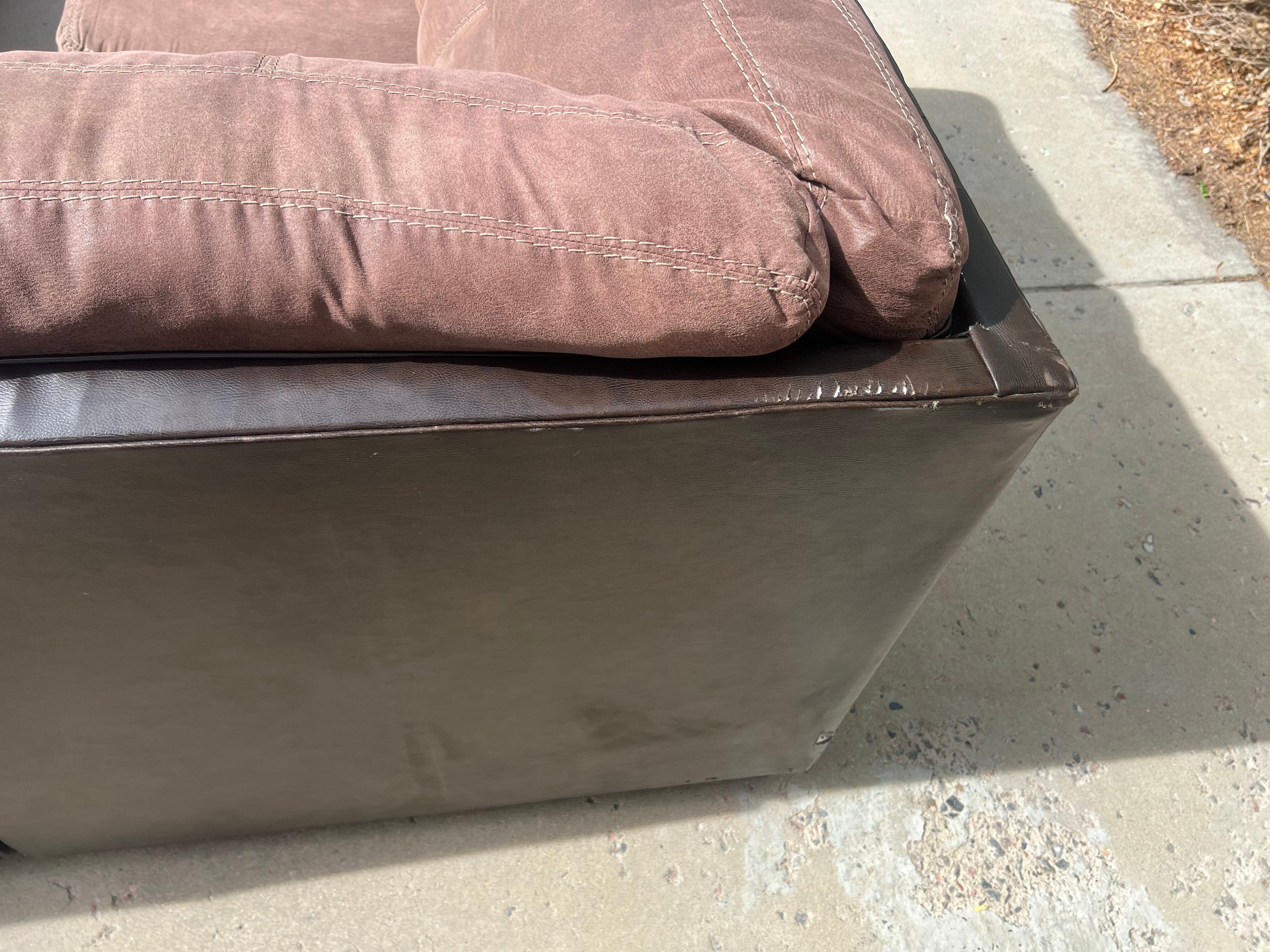 Large Brown Sectional with Ottoman