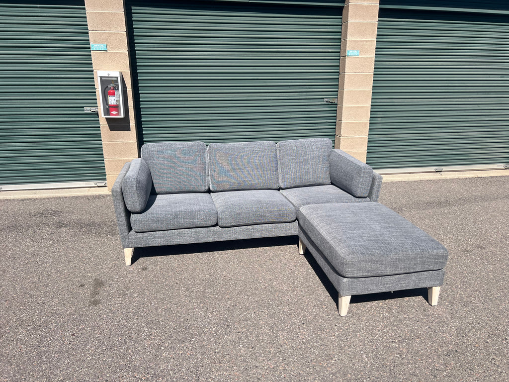 Grey Sectional with Chaise Ottoman