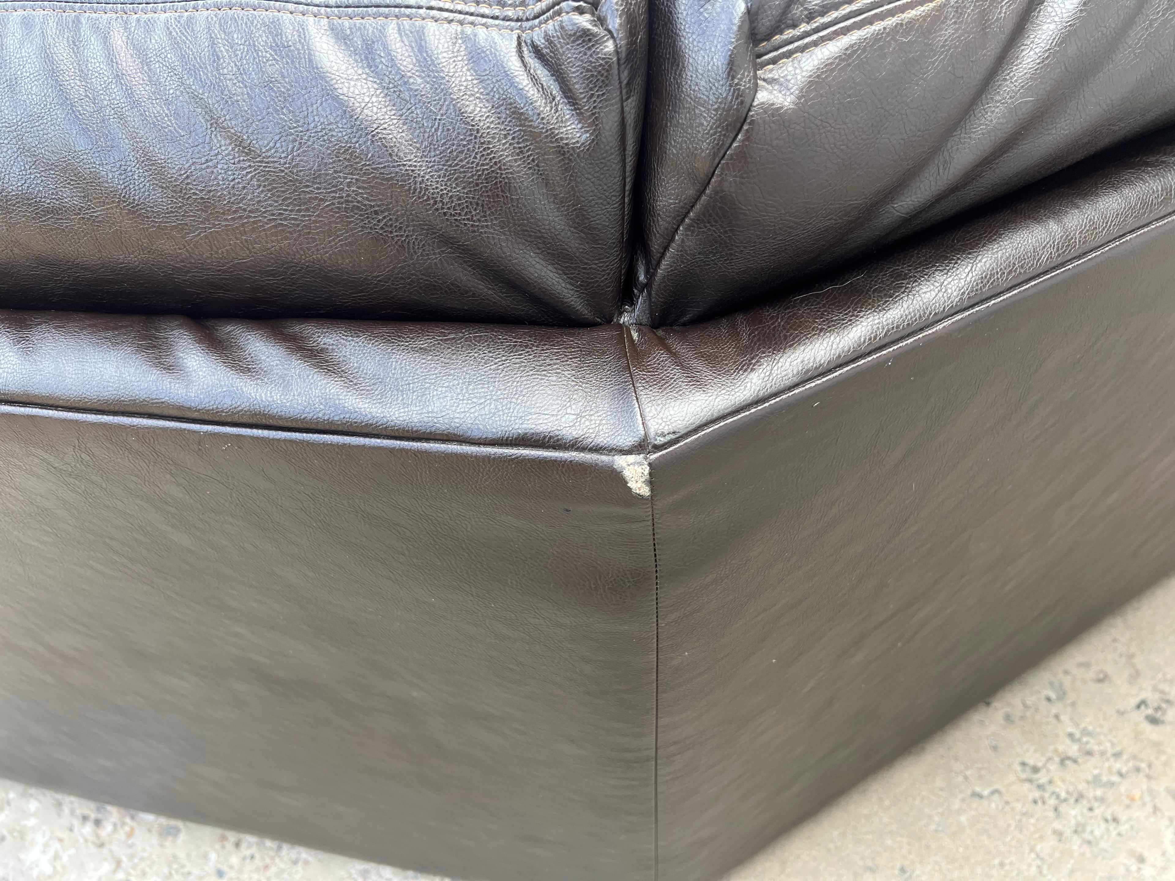 Leather Sectional with Large Lounger