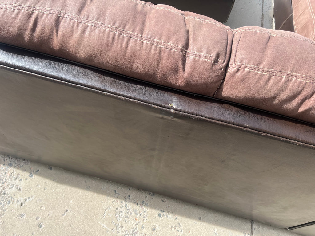 Large Brown Sectional with Ottoman