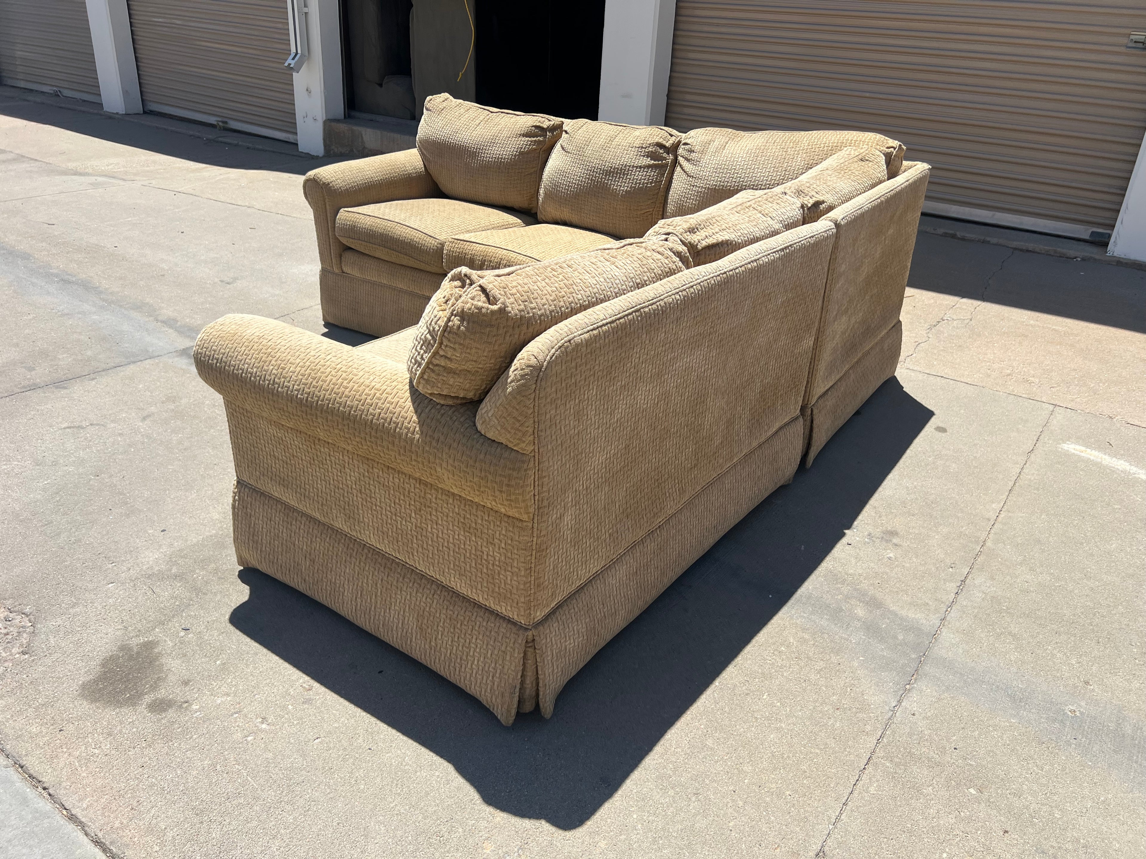 Beige Ethan Allen L Sectional