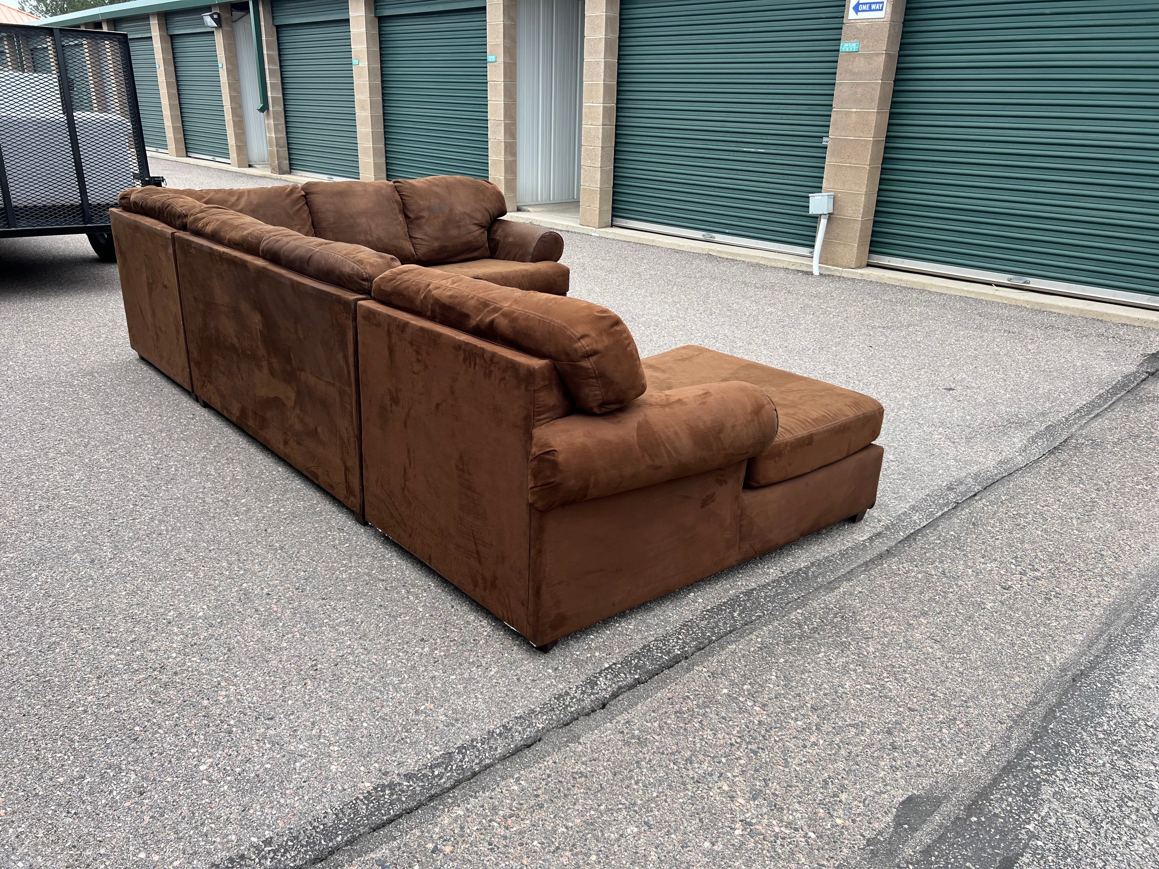 Large Brown U-Shaped Sectional