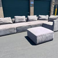 Large Grey Modular Sectional with Ottoman