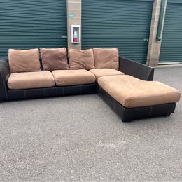 Two-Tone Brown L Sectional