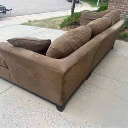 Brown Microfiber Sectional With Chaise