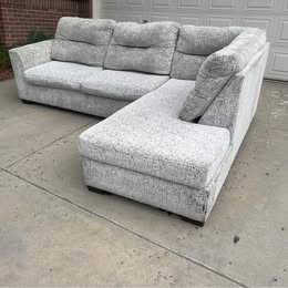 White Speckled L Sectional