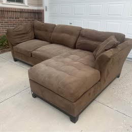 Brown Microfiber Sectional With Chaise