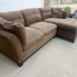 Brown Microfiber Sectional With Chaise