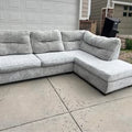 White Speckled L Sectional
