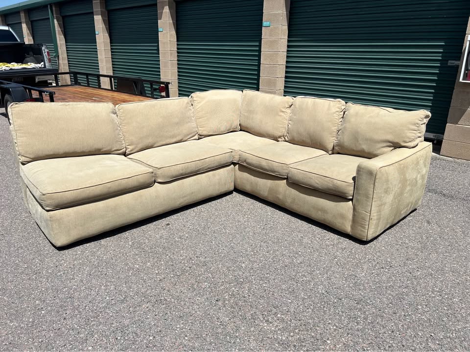 L Shaped Beige Sectional
