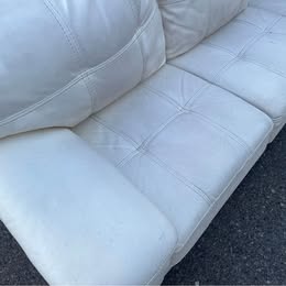 White Leather L Sectional