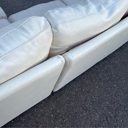 White Leather L Sectional