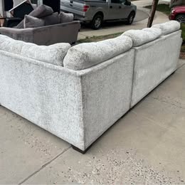 White Speckled L Sectional