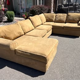 Large Beige U Shaped Sectional Sofa