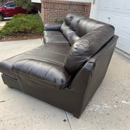Leather Sectional with Cuddler