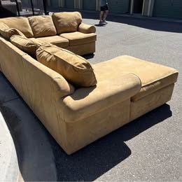 Large Beige U Shaped Sectional Sofa