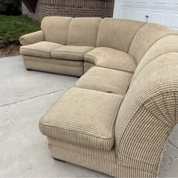 Beige Curved Sectional