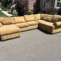 Large Beige U Shaped Sectional Sofa
