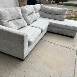 White Speckled L Sectional