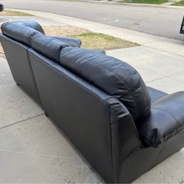 Leather Sectional with Cuddler