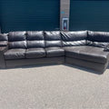Large Leather Sectional with Cuddler and Cupholders