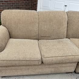 Beige Curved Sectional