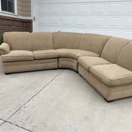 Beige Curved Sectional