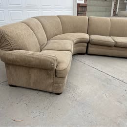 Beige Curved Sectional