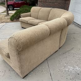 Beige Curved Sectional