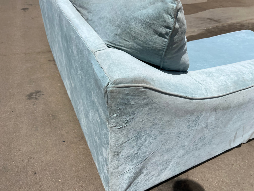 Light Blue Sectional with Reversible Chaise