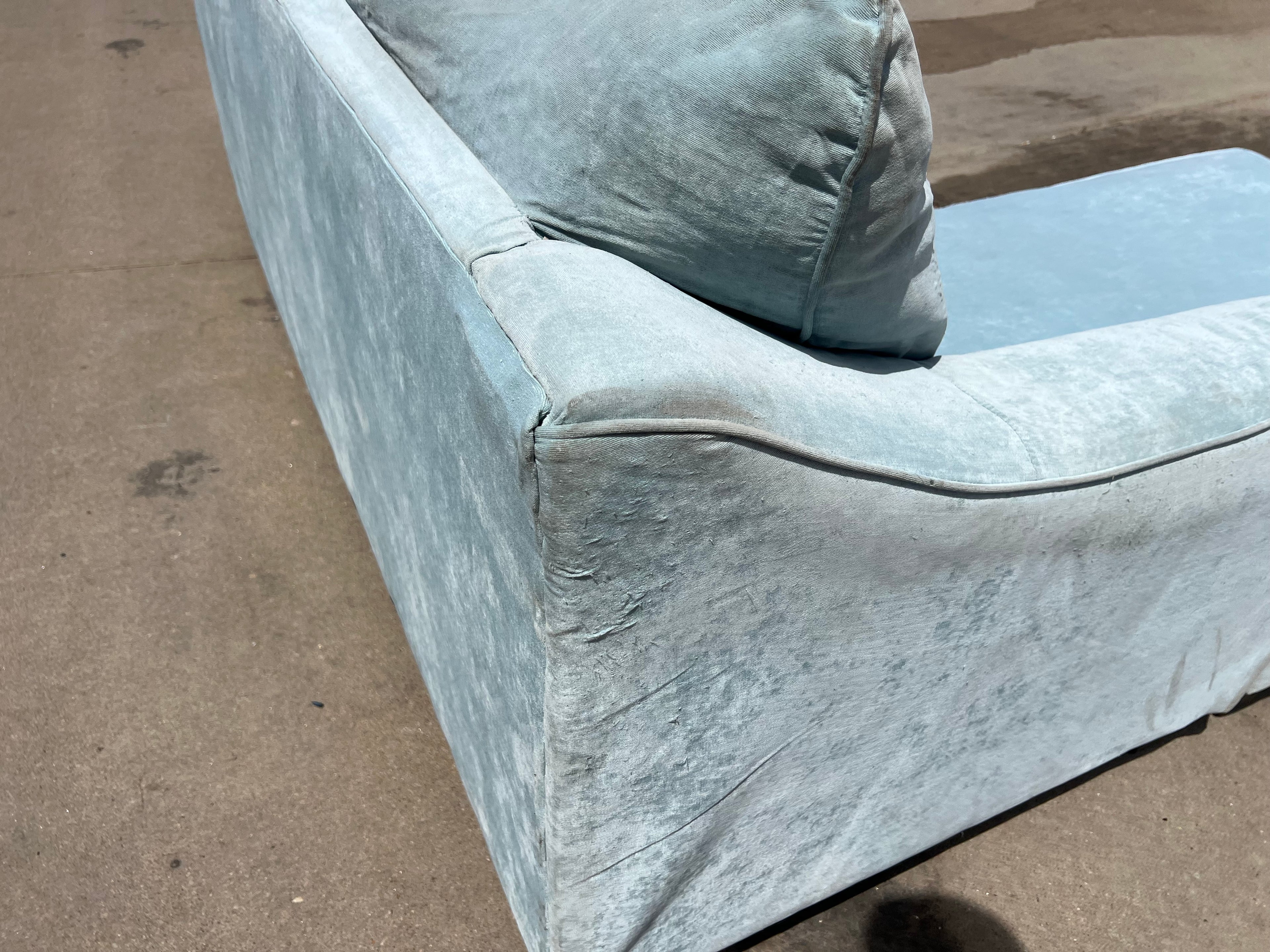Light Blue Sectional with Reversible Chaise