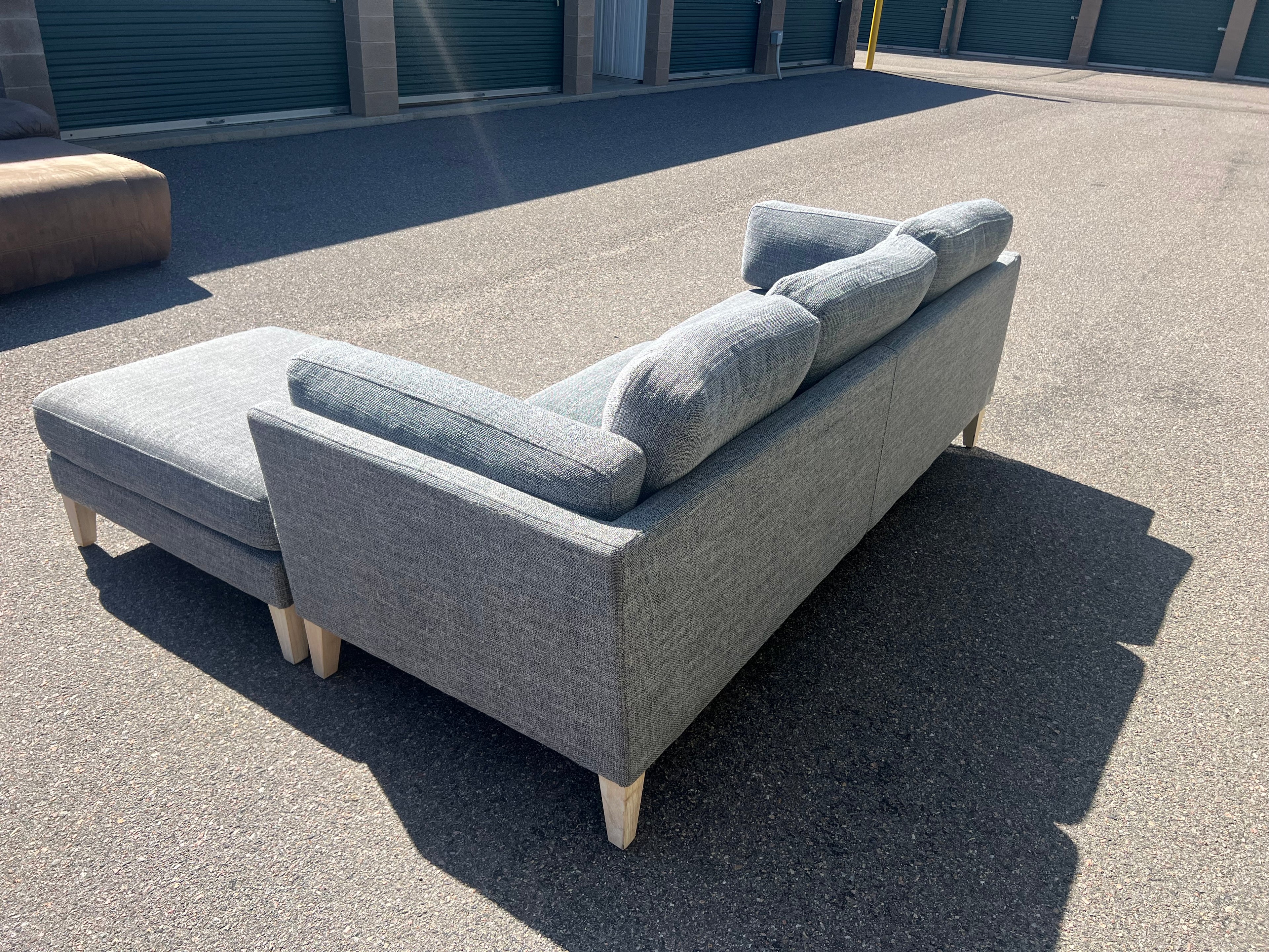 Grey Sectional with Chaise Ottoman