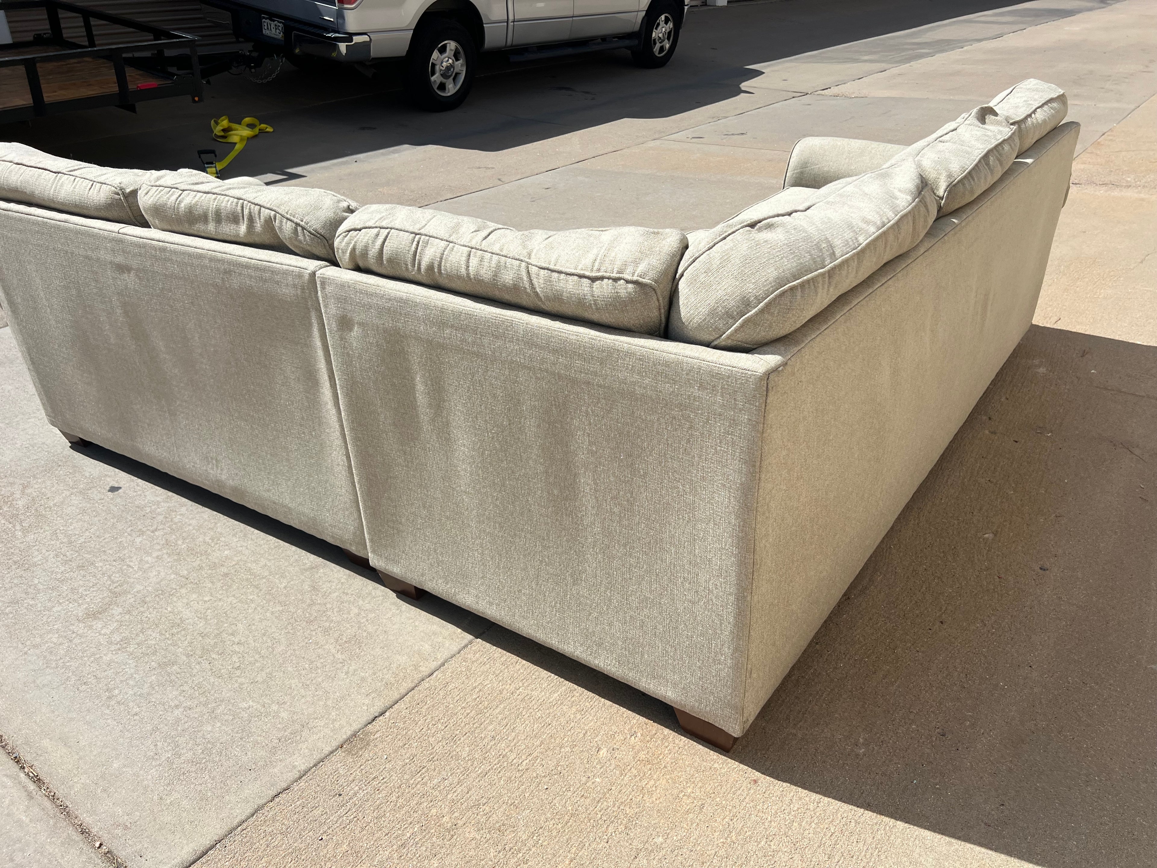 Cream L-Shaped Comfy Sectional