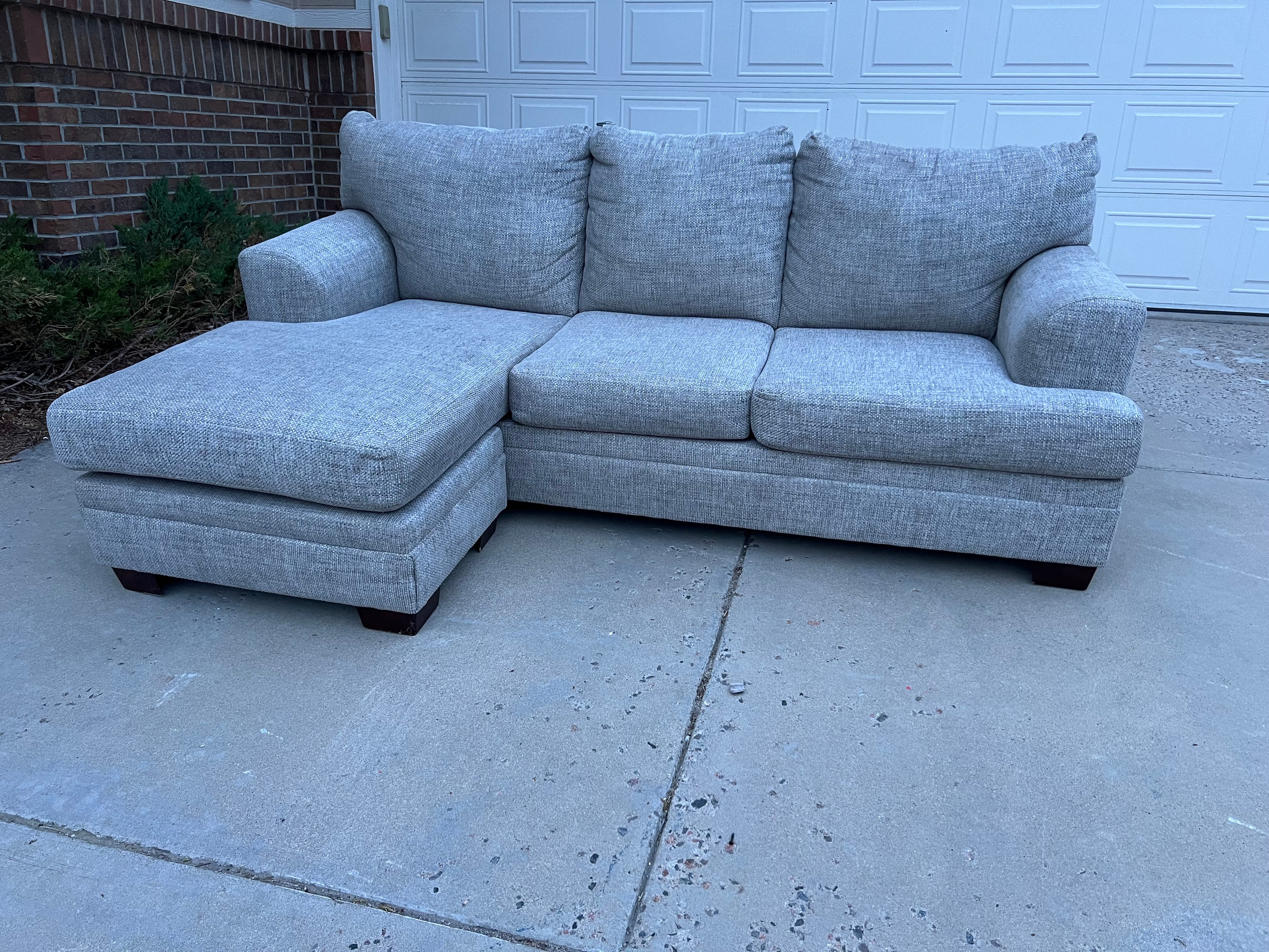 Grey Sectional with Reversible Chaise