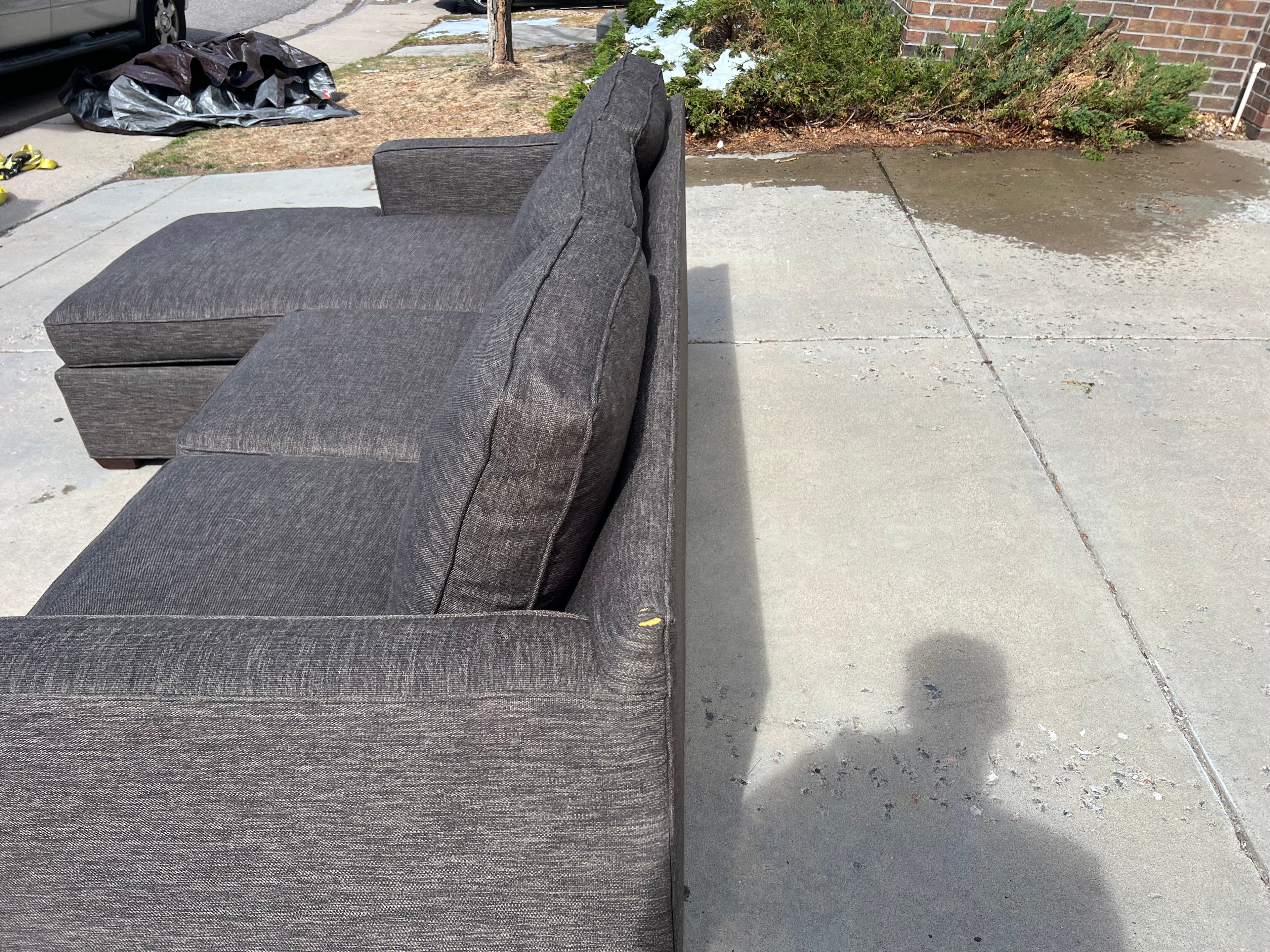 Grey Sectional with Reversible Storage Chaise