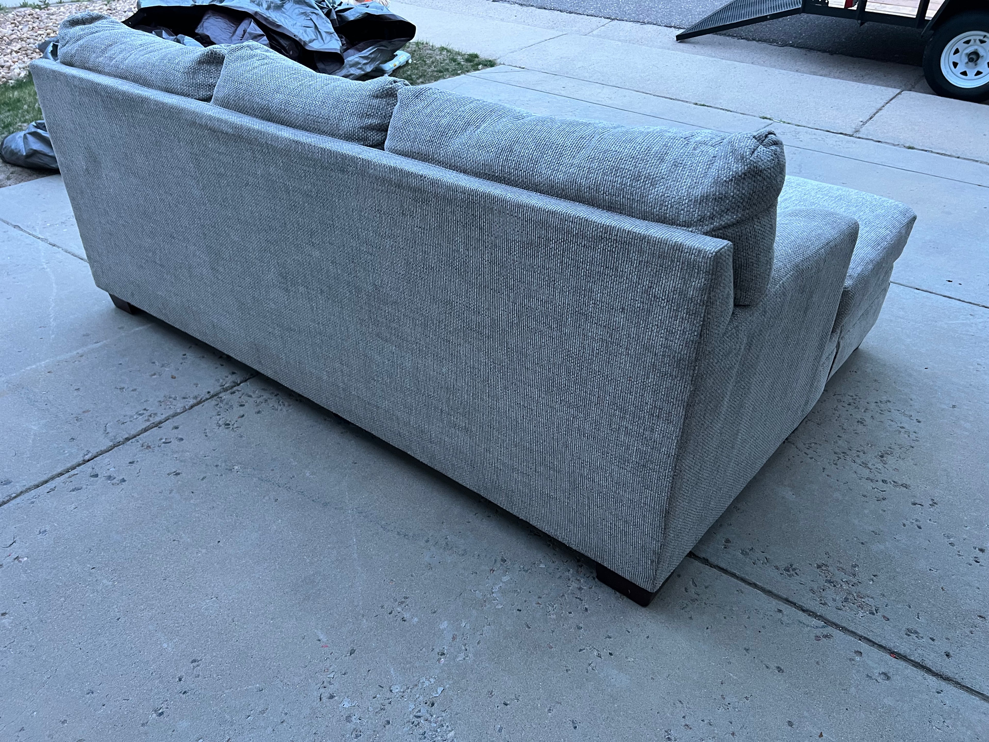 Grey Sectional with Reversible Chaise