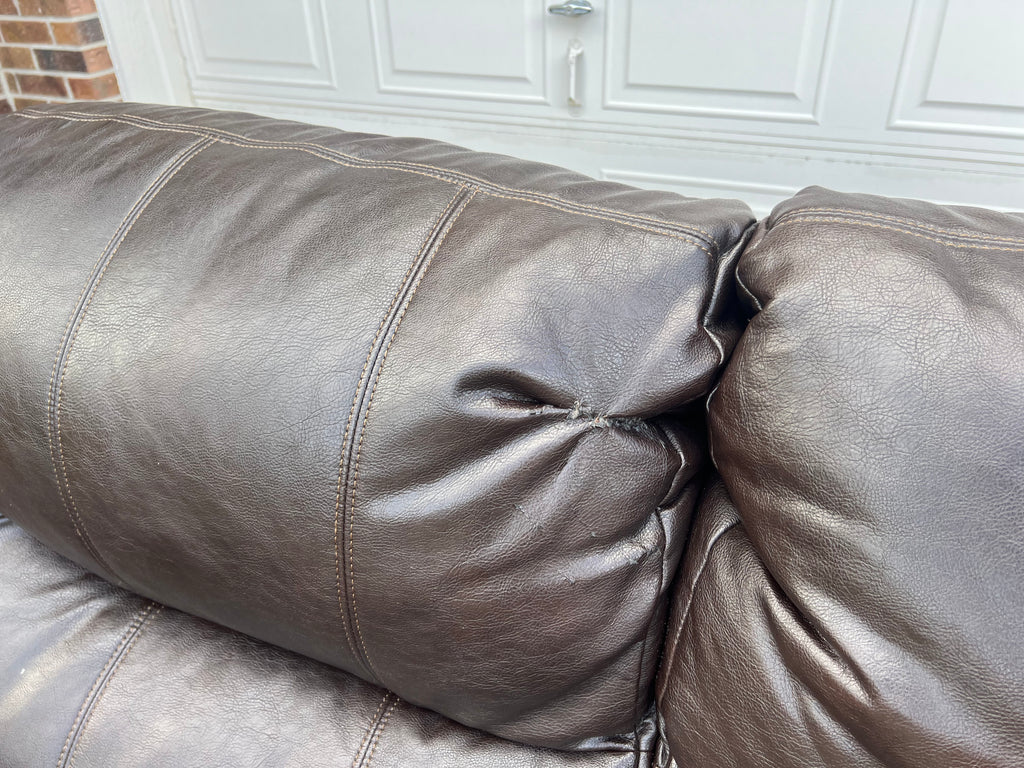 Leather Sectional with Large Lounger