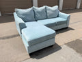 Light Blue Sectional with Reversible Chaise